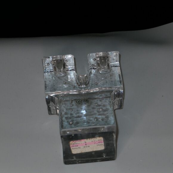 NWOT Dansk Brutalist Double Taper Candle Holder Ice Bubbles Knick On The Bottom - Picture 6 of 10